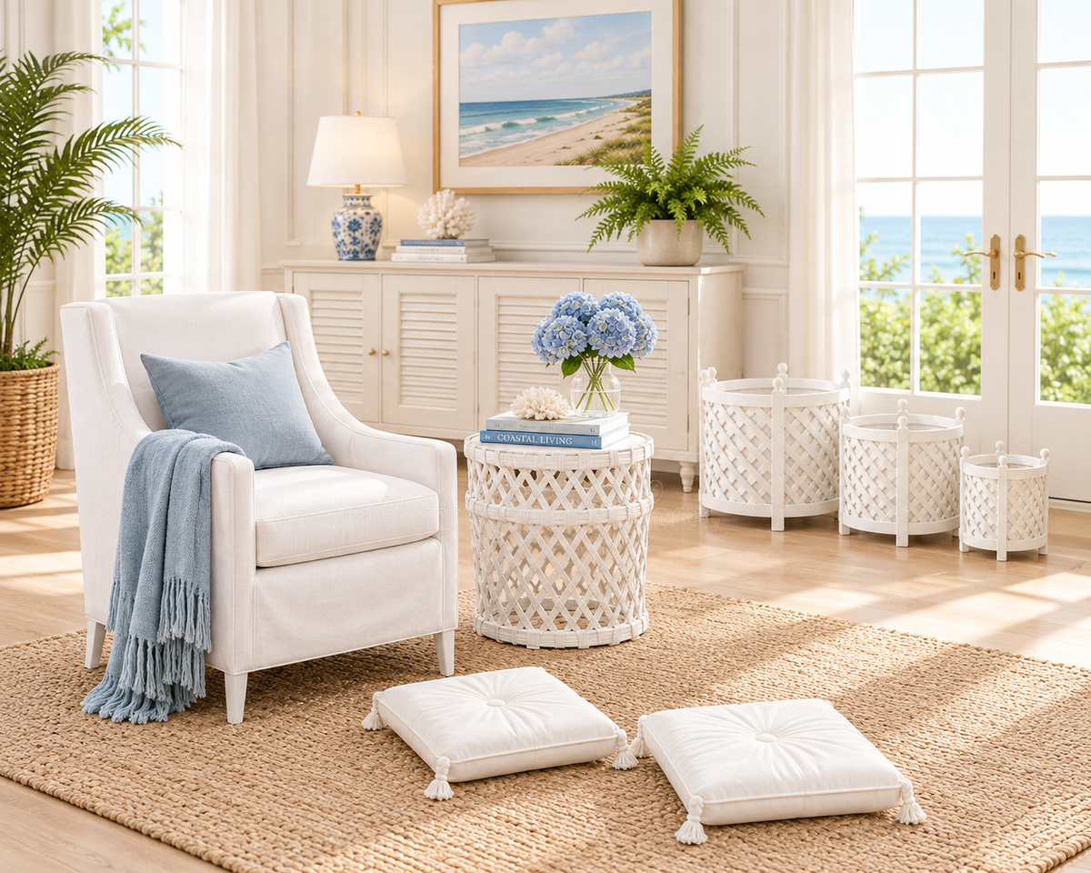 White and blue dollhouse