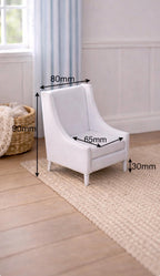 Dollhouse Feature Chair | 1:12 Hamptons Coastal Miniature Furniture | White Accent Chair