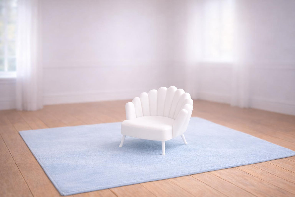 Dollhouse Shell Chair | 1:12 Coastal Luxe Miniature Furniture Single Dollhouse Chair