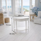 Dollhouse Demilune Console Table | 1:12 Hamptons Coastal Miniature Furniture | White Half Moon Hall Table