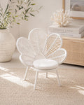 Dollhouse Flower Chair | 1:12 Hamptons Coastal Miniature Furniture | White Accent Chair