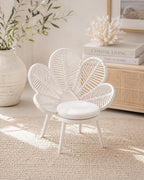 Dollhouse Flower Chair | 1:12 Hamptons Coastal Miniature Furniture | White Accent Chair