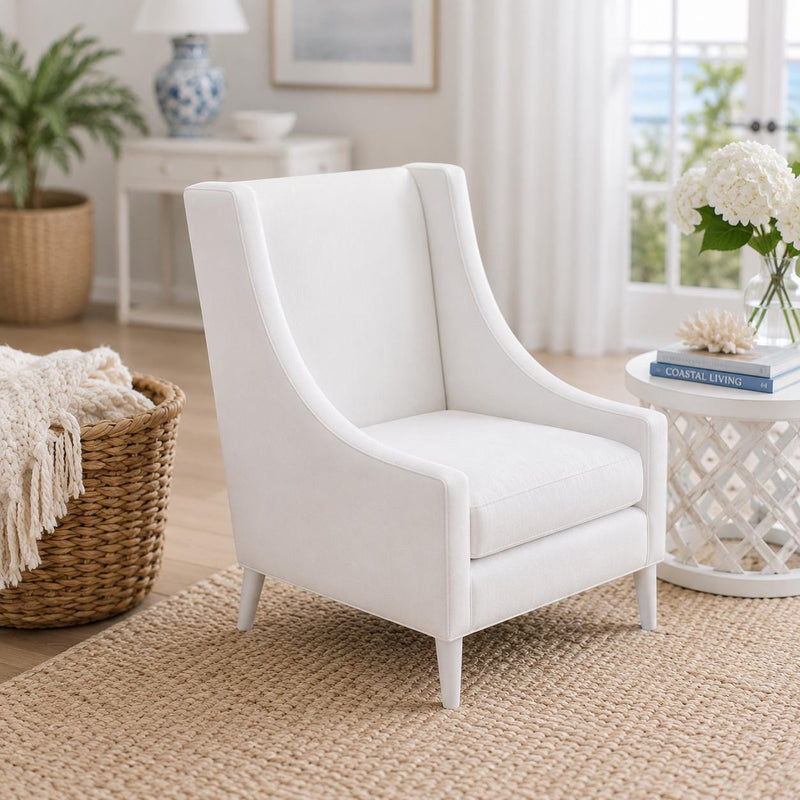Dollhouse Feature Chair | 1:12 Hamptons Coastal Miniature Furniture | White Accent Chair