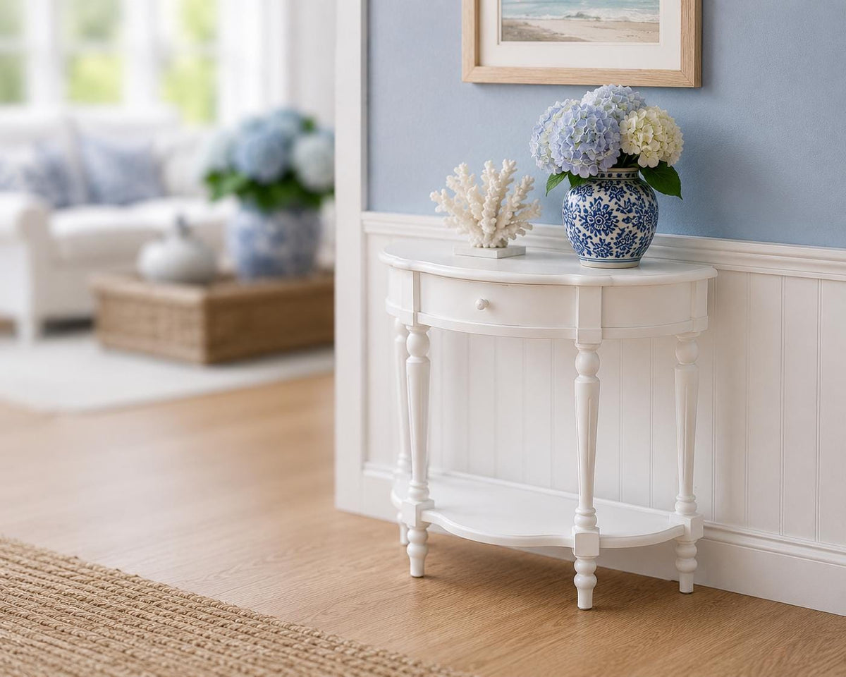 Luxe Console Table | 1:12 Dollhouse Furniture | Hamptons Coastal Miniature Entryway Table