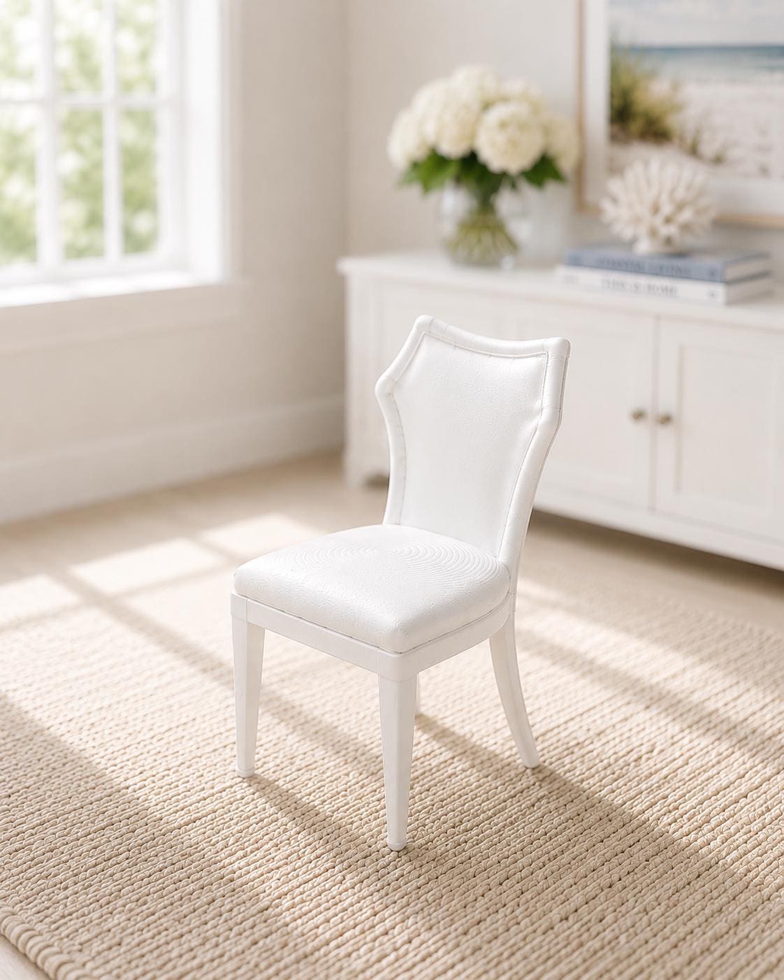 Dollhouse Dining Chair | 1:12 Hamptons Coastal Miniature Furniture | White Accent Chair