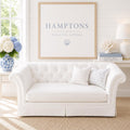 Dollhouse Chesterfield Love Seat Sofa | 1:12 Hamptons Coastal Miniature Furniture | White Living Room Couch
