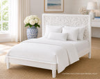 Dollhouse Bed Decorative Boho | 1:12 Hamptons Coastal Miniature Furniture | White Bedroom Bed Frame