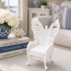 Dollhouse Butterfly Chair | 1:12 Hamptons Coastal Miniature Furniture | White Fairy Wing Feature Chair