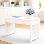 Hamptons Writing Desk & Chair Set | 1:12 Dollhouse Miniature Furniture | Coastal Home Office Set
