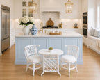 Dollhouse 3-Piece Table & Chair Setting | 1:12 Hamptons Coastal Miniature Furniture | White Breakfast Set