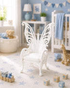 Dollhouse Butterfly Chair | 1:12 Hamptons Coastal Miniature Furniture | White Fairy Wing Feature Chair
