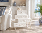 Dollhouse Staircase Chest of Drawers | 1:12 Hamptons Miniature Furniture | White Stepped Display Cabinet