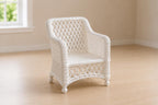 Hamptons Wicker Chair & Coffee Table Set | 1:12 Dollhouse Miniature Furniture | Coastal Rattan Lounge Set