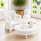 Dollhouse Outdoor Furniture Set |1:12 Hamptons Coastal Miniature Furniture  White Living Room Decor