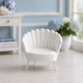 Dollhouse Fan Chair | 1:12 Coastal Luxe Miniature Furniture Single Dollhouse Chair