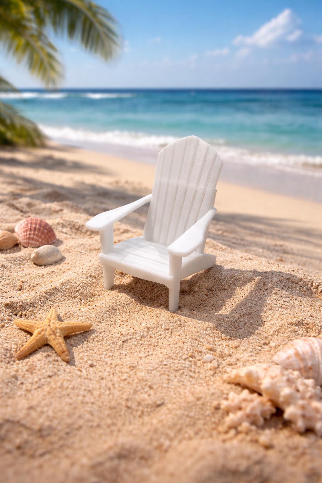 Miniature Adirondack Chair | 1:12 Dollhouse Outdoor Furniture | Hamptons Coastal Beach Chair