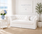 Hamptons Tufted Sofa | 1:12 Dollhouse Miniature Lounge | Coastal Living Room Furniture