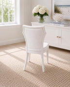 Hamptons Upholstered Dining Chair | 1:12 Dollhouse Miniature Furniture | Coastal White Accent Chair