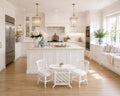 Dollhouse 3-Piece Table & Chair Setting | 1:12 Hamptons Coastal Miniature Furniture | White Breakfast  Set