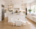 Dollhouse 3-Piece Table & Chair Setting | 1:12 Hamptons Coastal Miniature Furniture | White Breakfast  Set