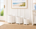 Dollhouse Planter Pot Set | 1:12 Hamptons Coastal Miniature Decor | White Lattice Plant Pots