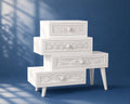Dollhouse Staircase Shelf | 1:12 Hamptons Coastal Miniature Furniture | White Display Storage