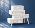 Dollhouse Staircase Shelf | 1:12 Hamptons Coastal Miniature Furniture | White Display Storage