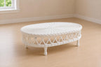 Hamptons Wicker Chair & Coffee Table Set | 1:12 Dollhouse Miniature Furniture | Coastal Rattan Lounge Set