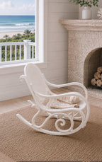Hamptons Rocking Chair | 1:12 Dollhouse Miniature Furniture | Coastal Nursery Rocker