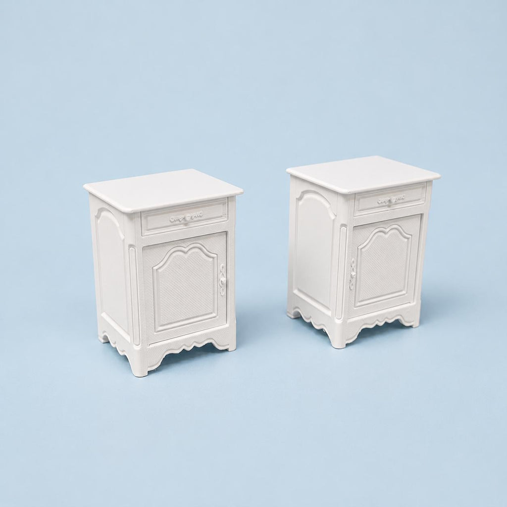 Hamptons Bedside Tables & Sideboard | 1:12 Dollhouse Miniature Furniture | French Coastal Cabinet Set