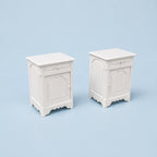 Hamptons Bedside Tables & Sideboard | 1:12 Dollhouse Miniature Furniture | French Coastal Cabinet Set