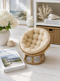 Dollhouse Papasan Chair Rare | 1:12 Hamptons Coastal Miniature Furniture | Rattan Lounge Chair in Sand