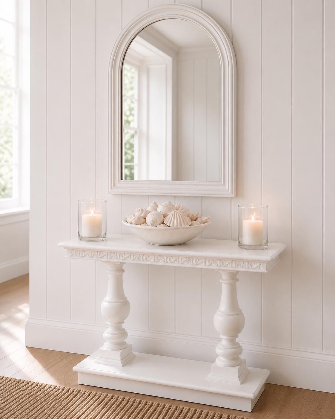 Hamptons Console Table | 1:12 Dollhouse Miniature Furniture | Coastal Entry Hall & Sofa Table
