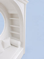 Hamptons Window Seat with Round Window | 1:12 Dollhouse Miniature Reading Nook