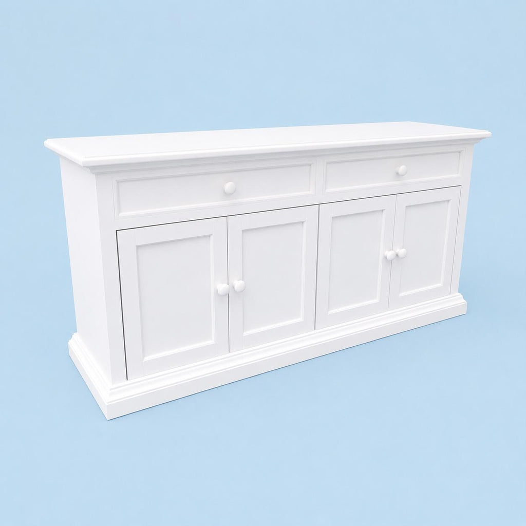 Hamptons Sideboard Cabinet | 1:12 Dollhouse Miniature Furniture | Coastal Buffet & Storage Cabinet