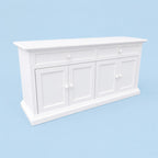 Hamptons Sideboard Cabinet | 1:12 Dollhouse Miniature Furniture | Coastal Buffet & Storage Cabinet