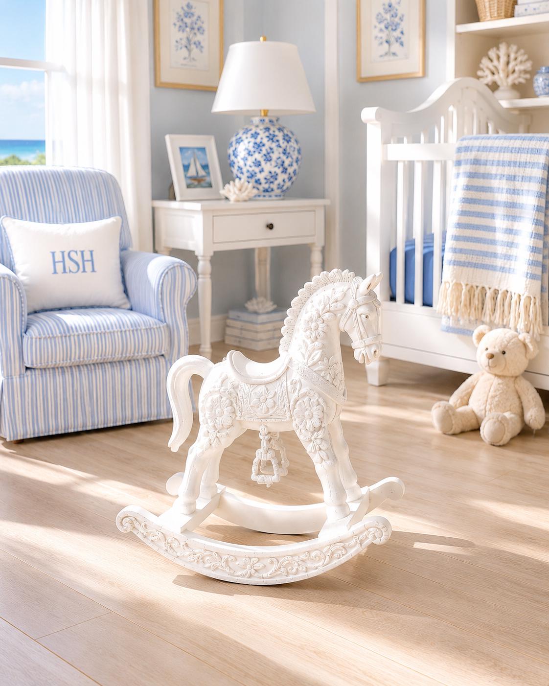 Classic Rocking Horse | 1:12 Dollhouse Nursery | Hamptons Coastal Miniature Toy Decor