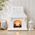 Milky White Fireplace | 1:12 Dollhouse Furniture | Hamptons Coastal Miniature Fireplace