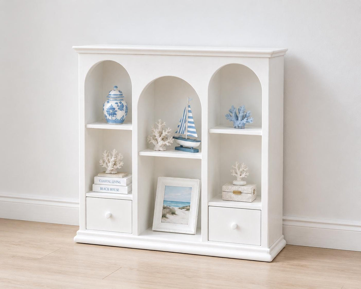 Arched Wall Unit | 1:12 Dollhouse Furniture | Luxury Hamptons Coastal Miniature Cabinet