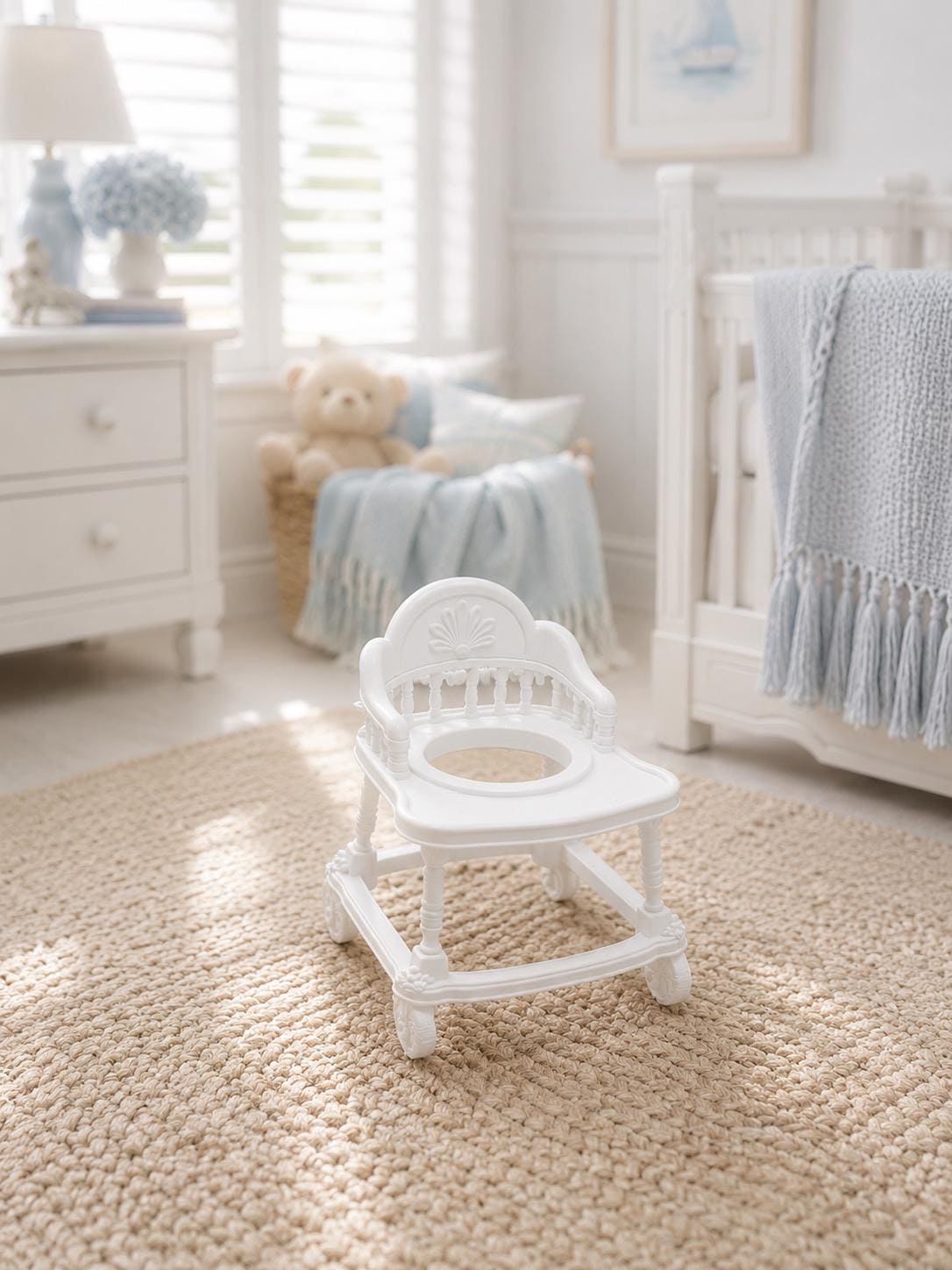 Miniature Baby Walker | 1:12 Dollhouse Nursery Furniture | Hamptons Baby & Toddler Accessory