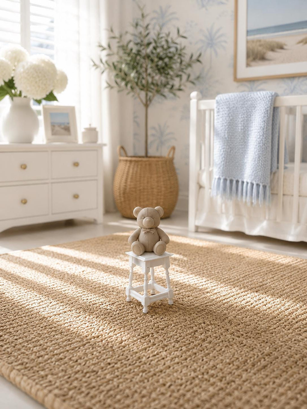 Miniature Nursery Essentials Set | 1:12 Dollhouse High Chair, Baby Walker & Potty Chair | Hamptons Baby Furniture