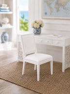 Dollhouse Desk and Chair Console  Vanity Table | 1:12 Hamptons Coastal Miniature Furniture | White Entry Table