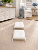 Miniature Floor Cushions Set | 1:12 Dollhouse Ottoman & Footstool | Hamptons Coastal Furniture