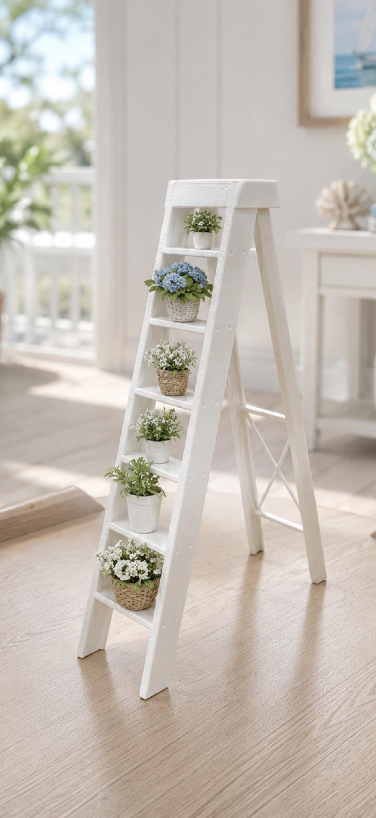 Decorative Ladder | 1:12 Dollhouse Accessories | Hamptons Coastal Miniature Home Decor