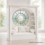 Hamptons Window Seat with Round Window | 1:12 Dollhouse Miniature Reading Nook