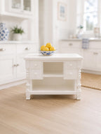 Hamptons Kitchen Island | 1:12 Dollhouse Furniture | Coastal Miniature Kitchen Bench