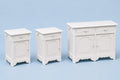 Bedside Tables & Sideboard Set | 1:12 Dollhouse Furniture | Hamptons Miniature Bedroom