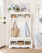 Hamptons Mudroom Hall Tree | 1:12 Dollhouse Miniature Furniture | Entryway Storage Bench