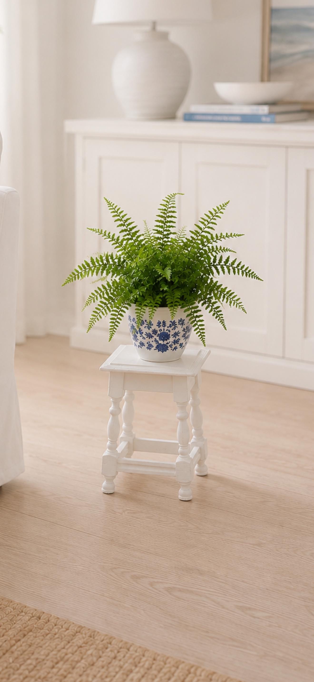 Miniature Hamptons Stool | 1:12 Dollhouse Furniture | Coastal Kitchen Bathroom Stool