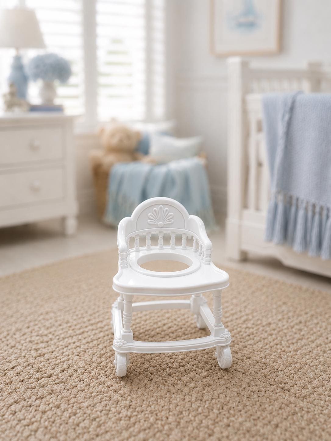 Miniature Baby Walker | 1:12 Dollhouse Nursery Furniture | Hamptons Baby & Toddler Accessory